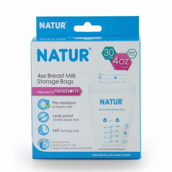 NATUR KANTONG ASI 120ML BRAST MILK STORAGE DOUBLE ZIPPER